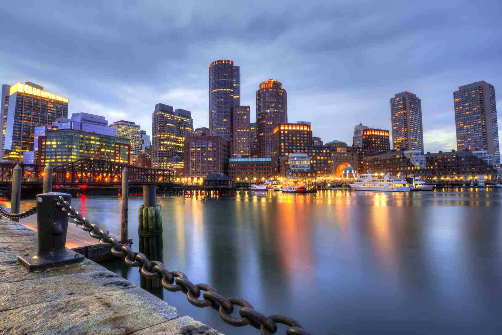 Boston Harbor at Dusk Wall Art