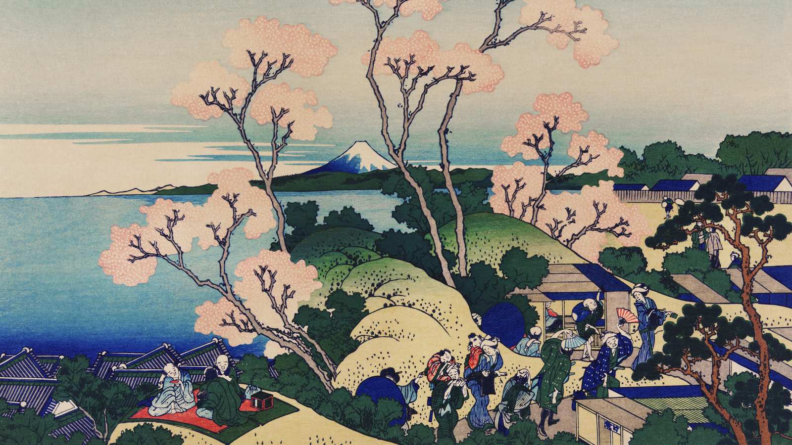 Japanese Cherry Blossom Mount Fuji Wall Art