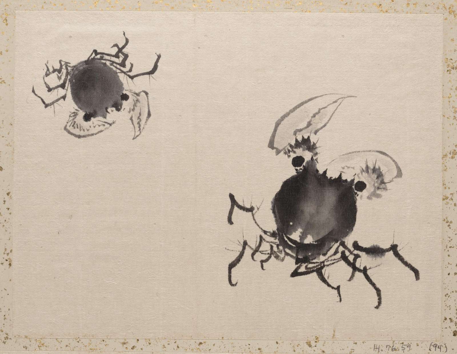 Elegant Crab Ink Wash Art Wall Art