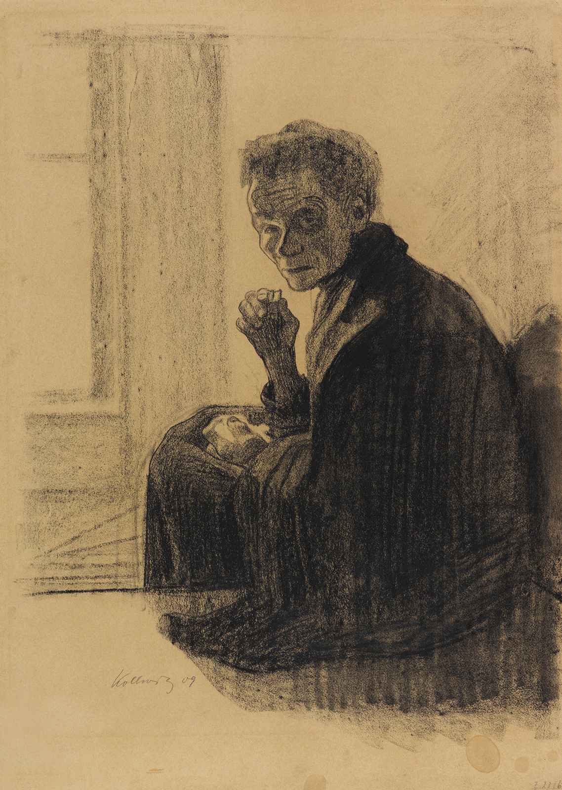 Enigmatic Portrait Charcoal Sketch Wall Art
