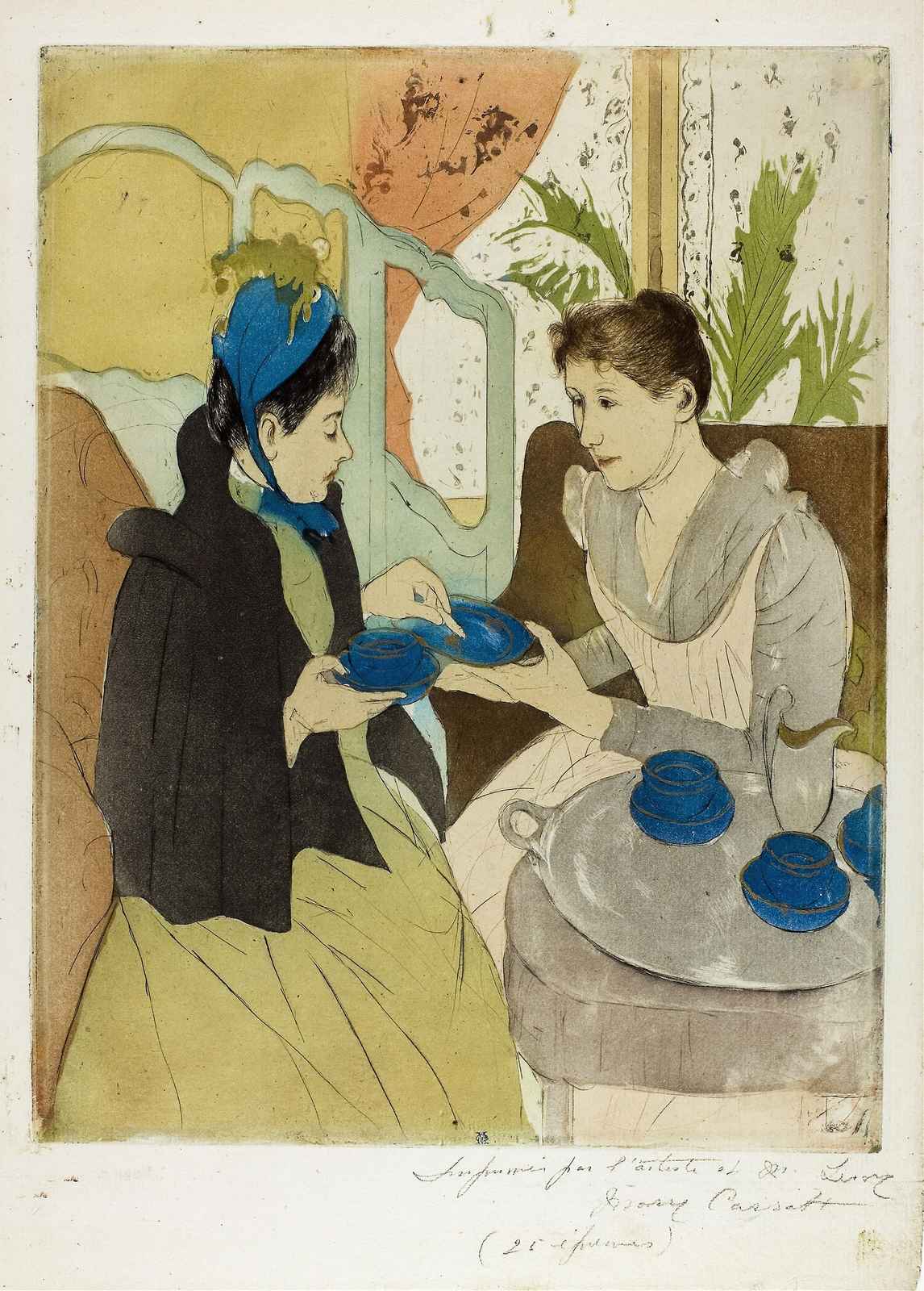 Vintage Tea Time Scene Wall Art