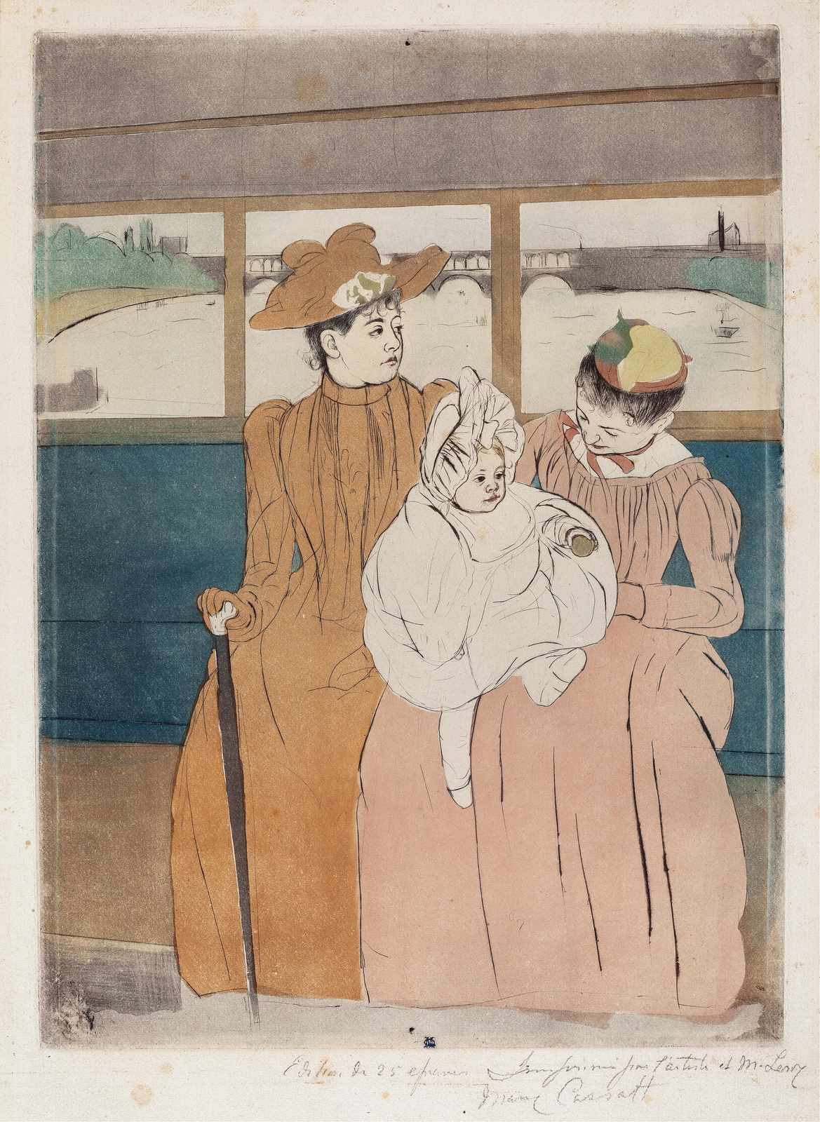 Elegant Mother and Child Parisian Scene Wall Art