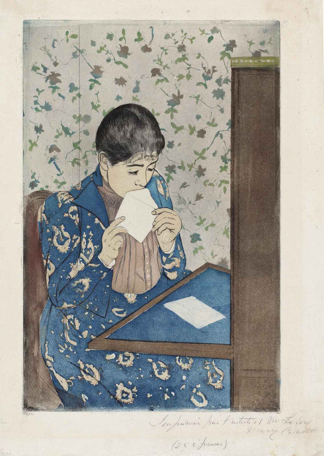 Vintage Woman Reading Letter Wall Art