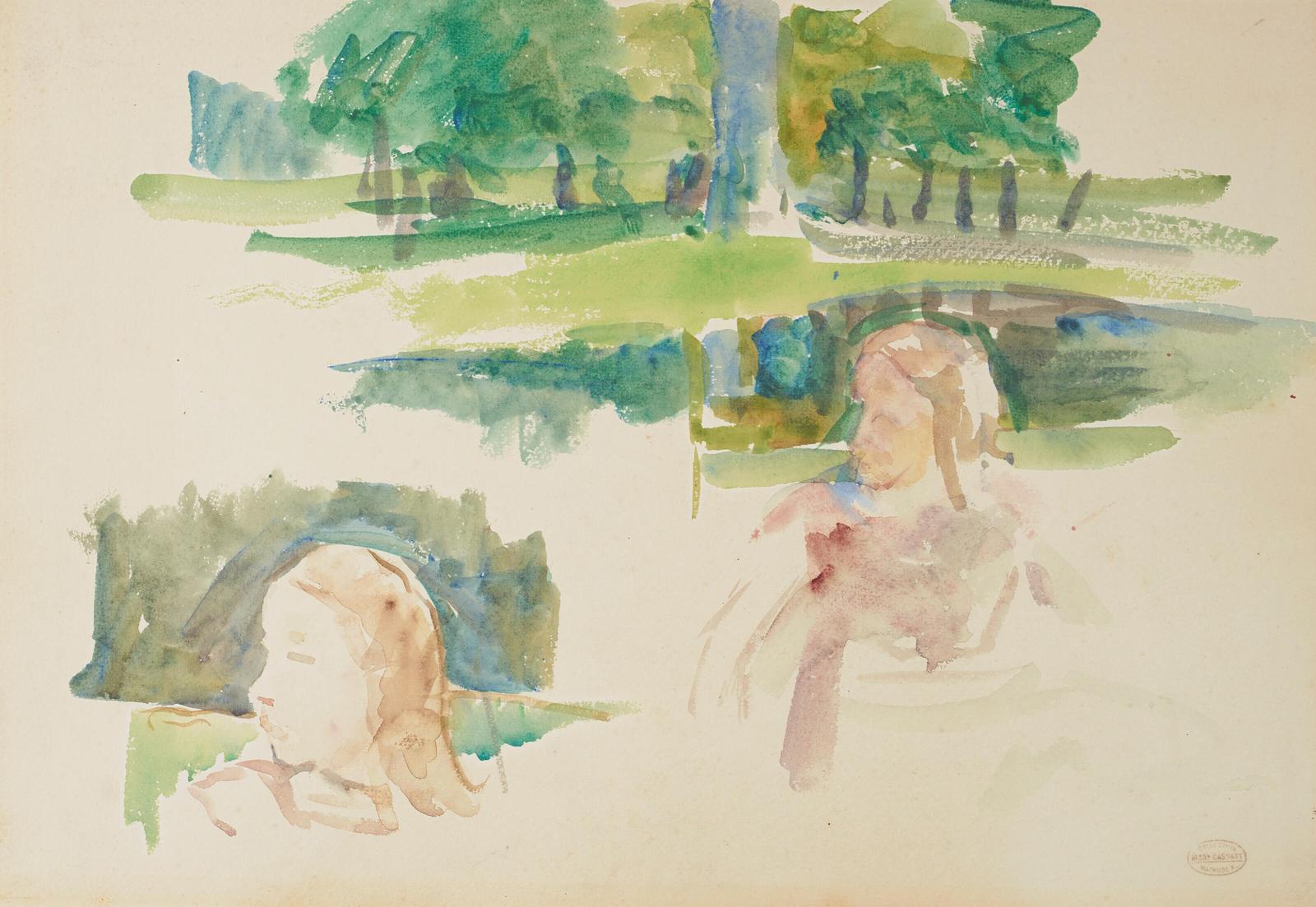 Serene Park Portraits Watercolor Wall Art
