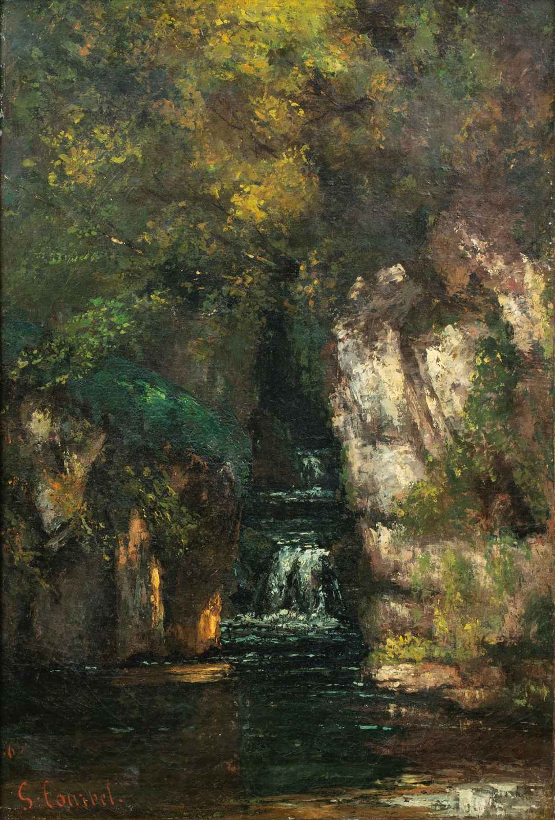 Serene Forest Waterfall Wall Art