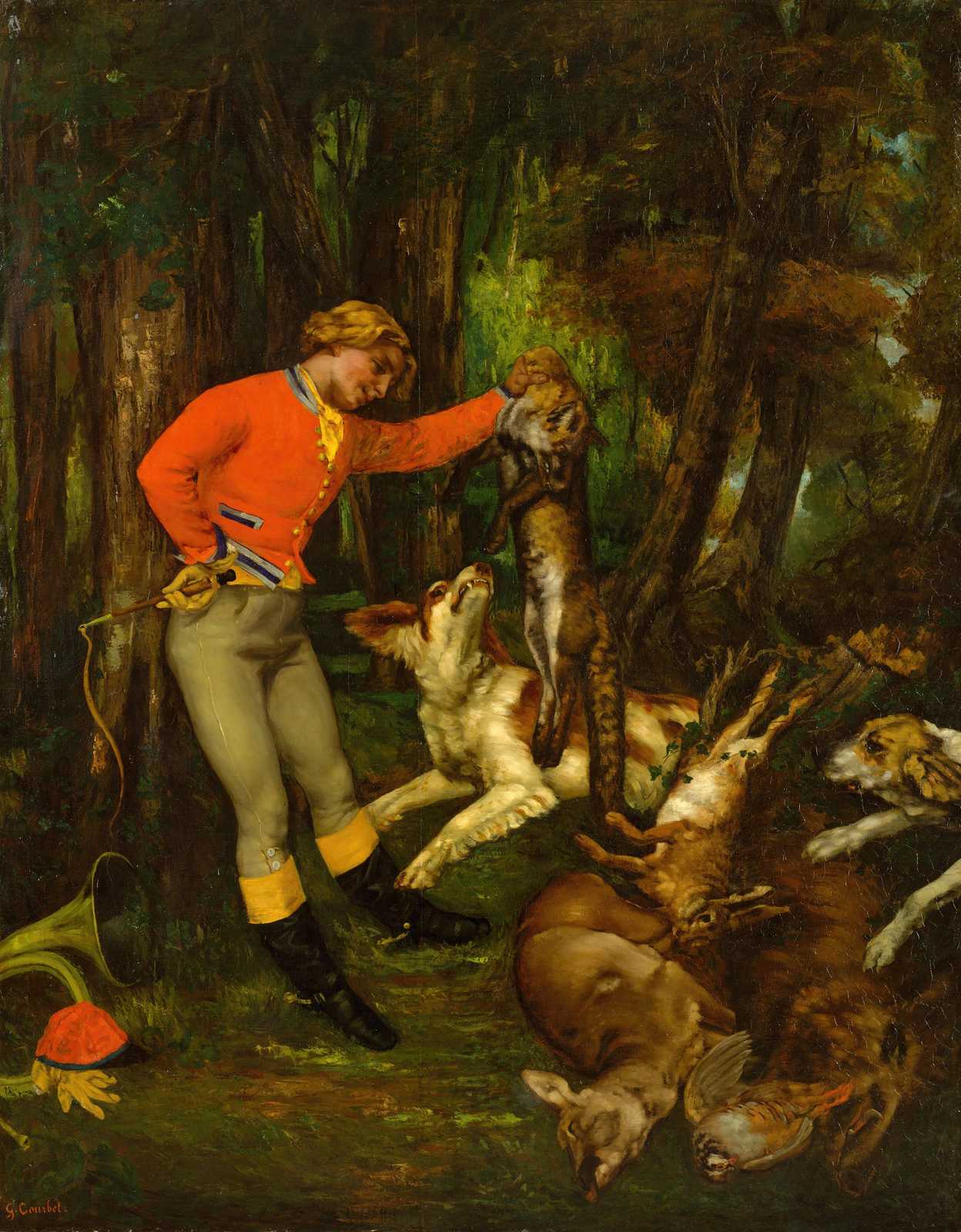 Hunter with Dogs & Game Wall Art