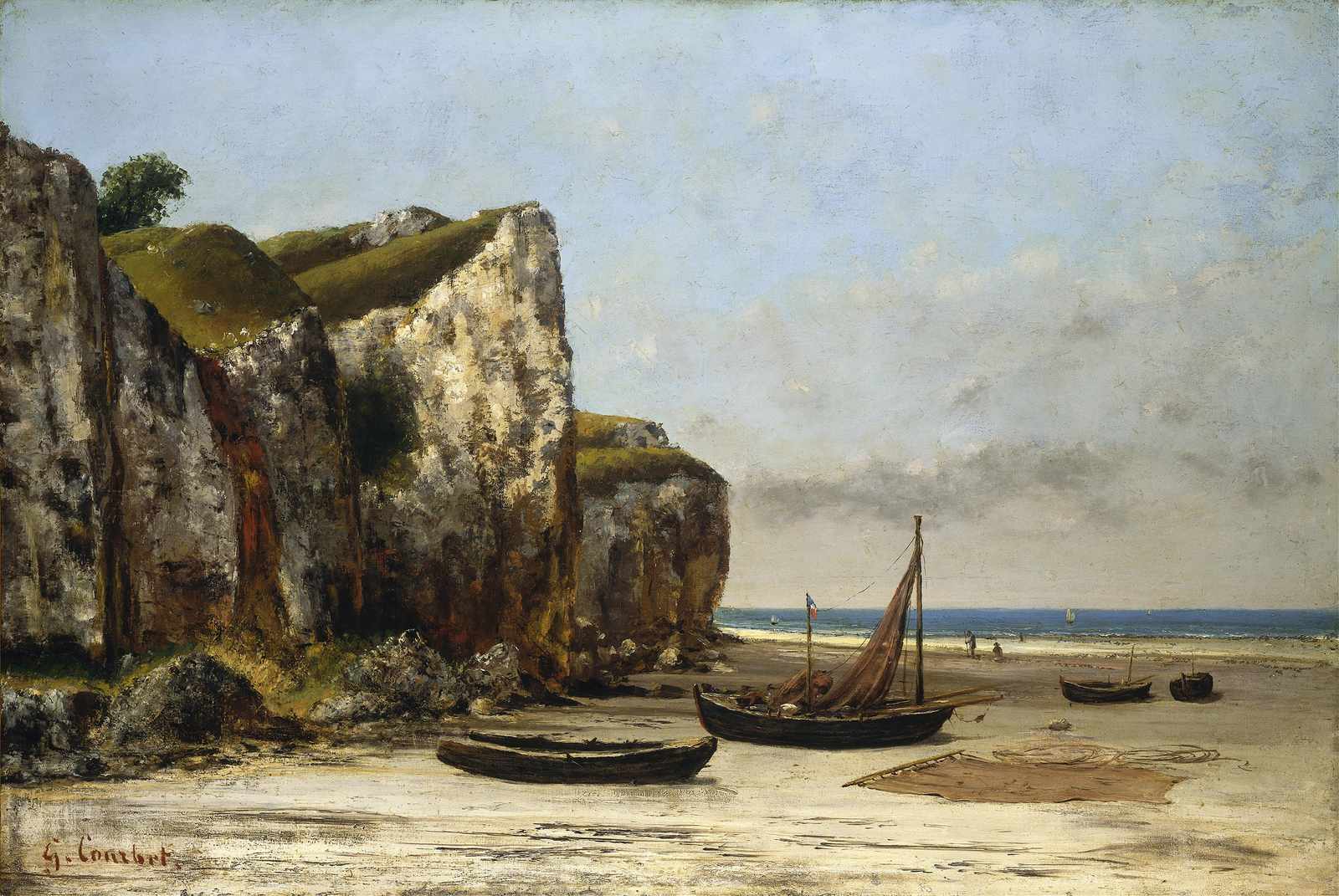 Coastal Cliffs & Fishing Boats Wall Art