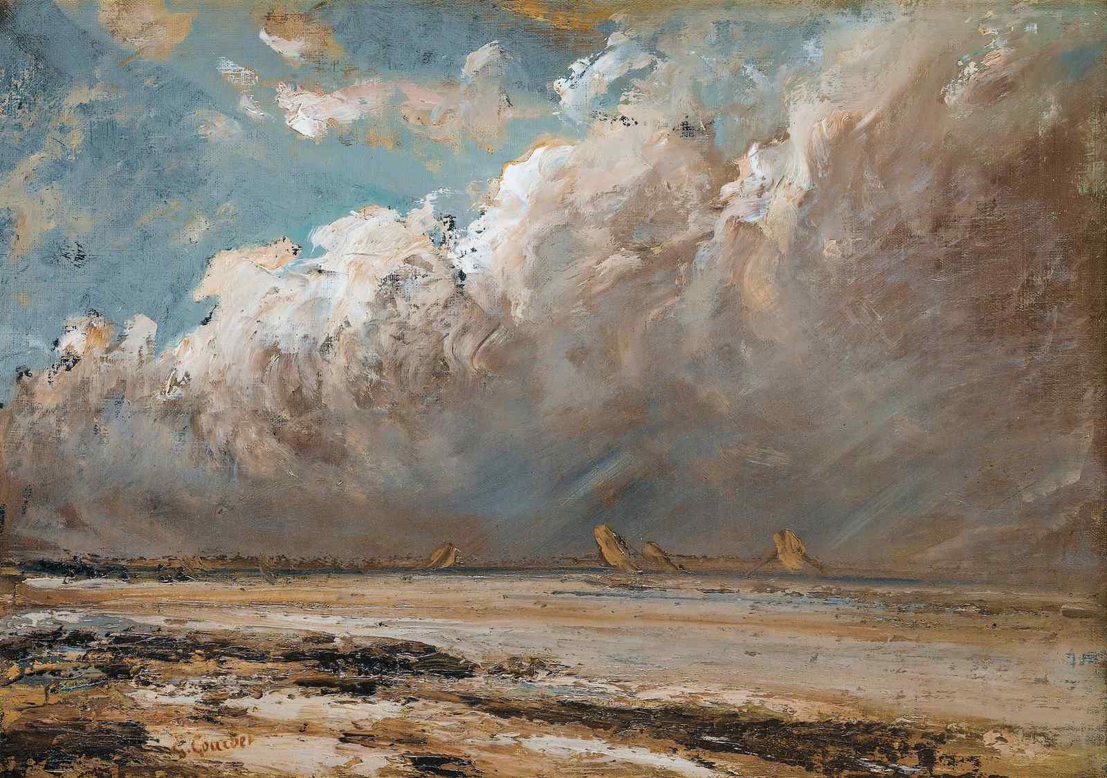 Dramatic Seascape Sailboats Wall Art