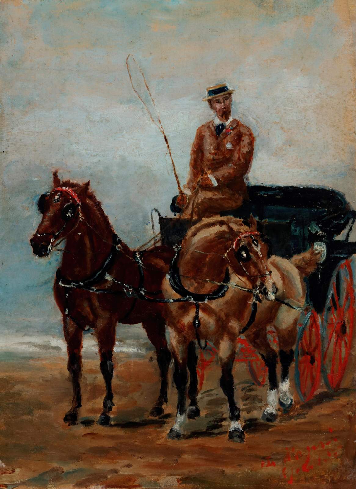 Vintage Horse Carriage & Gentleman Wall Art