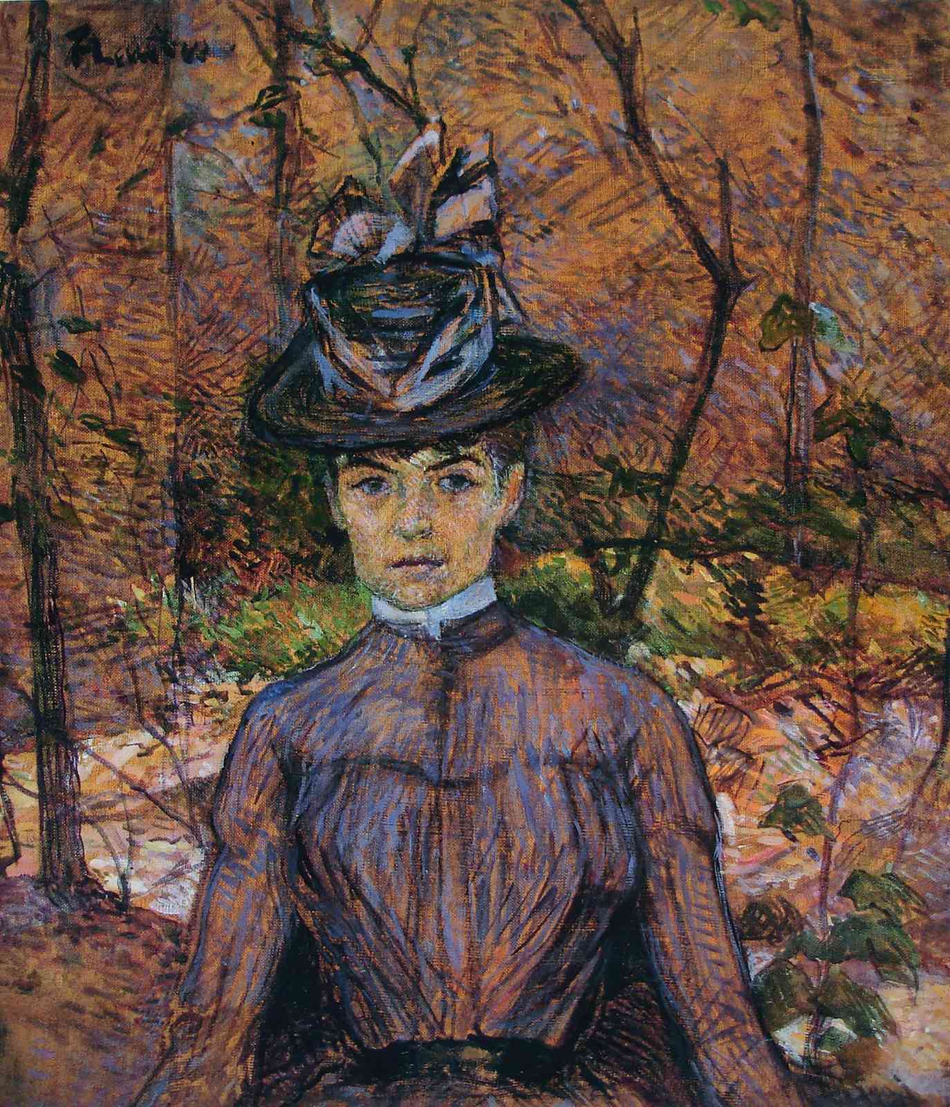 Enchanting Portrait Impressionist Woman Hat Wall Art