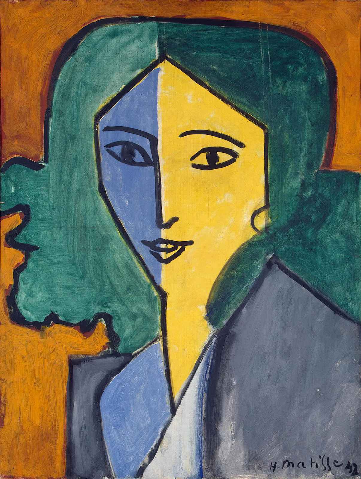 Abstract Portrait Woman Wall Art - Bold Colors