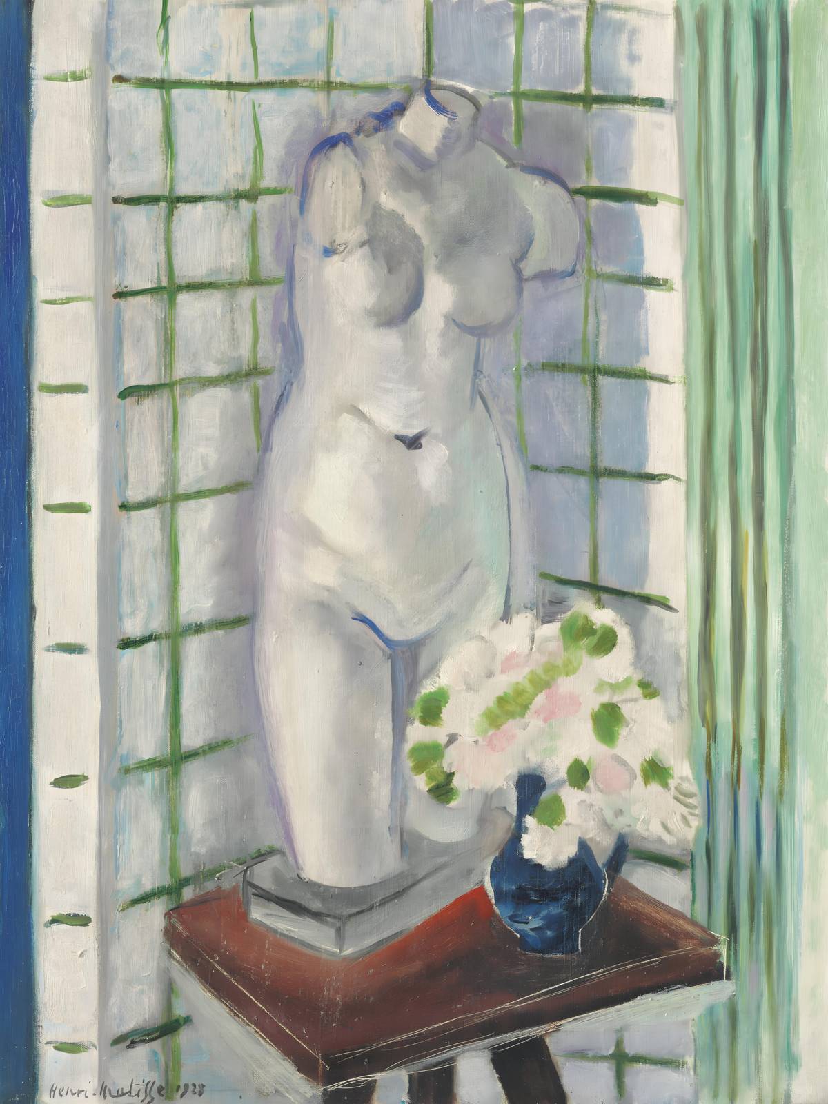 Classical Torso & Flowers Still Life Wall Art