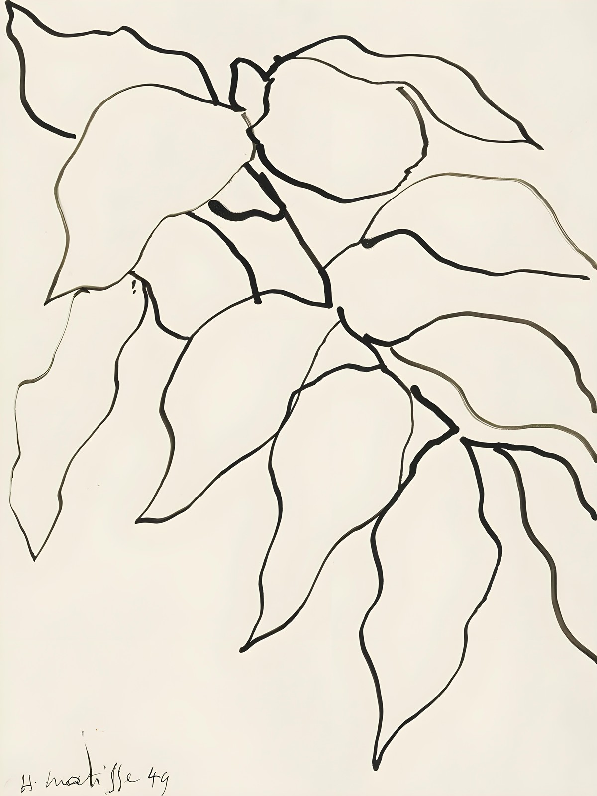 Modern Botanical Line Art Leaf Wall Art