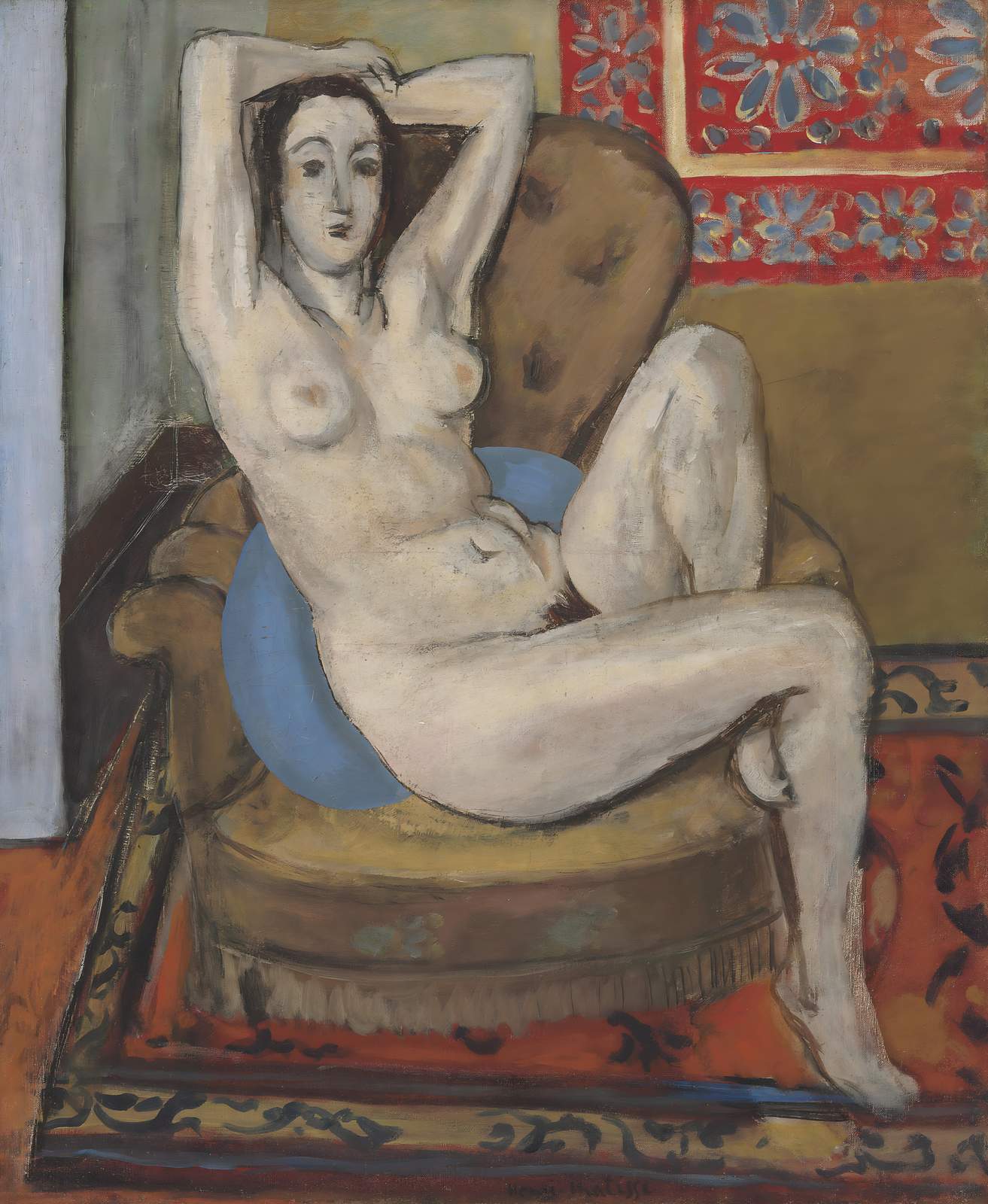 Nude Woman Relaxing Wall Art - Modern Art Decor