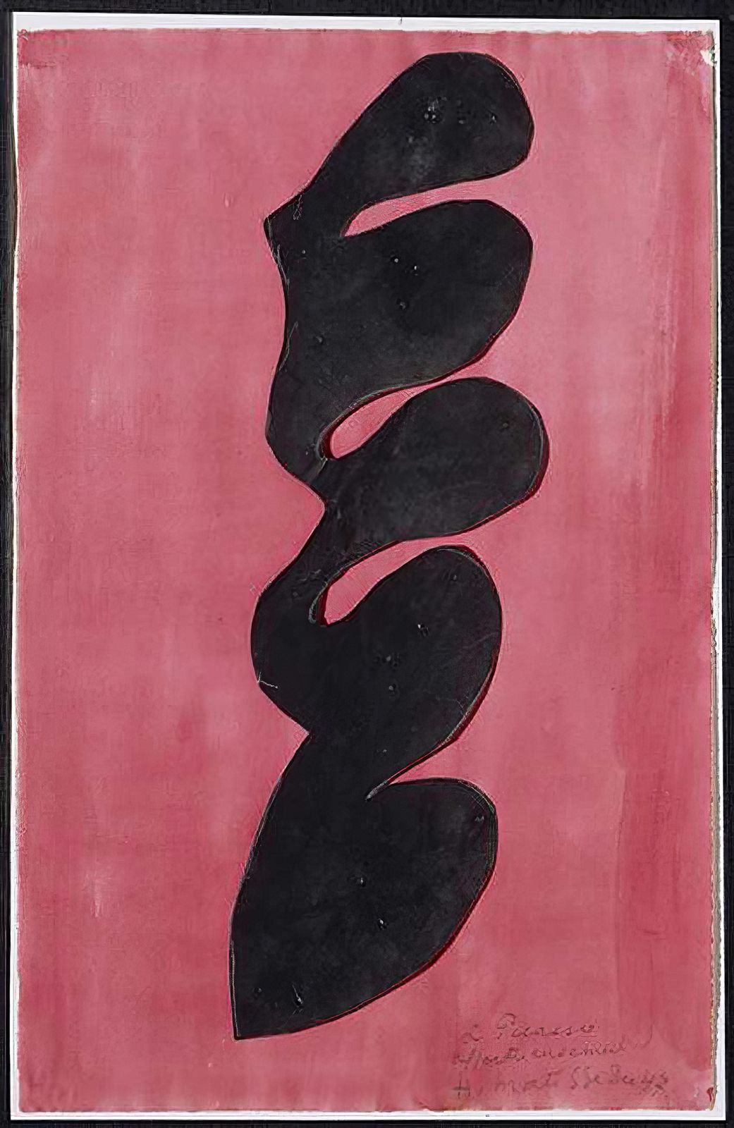 Abstract Black & Pink Organic Form Wall Art