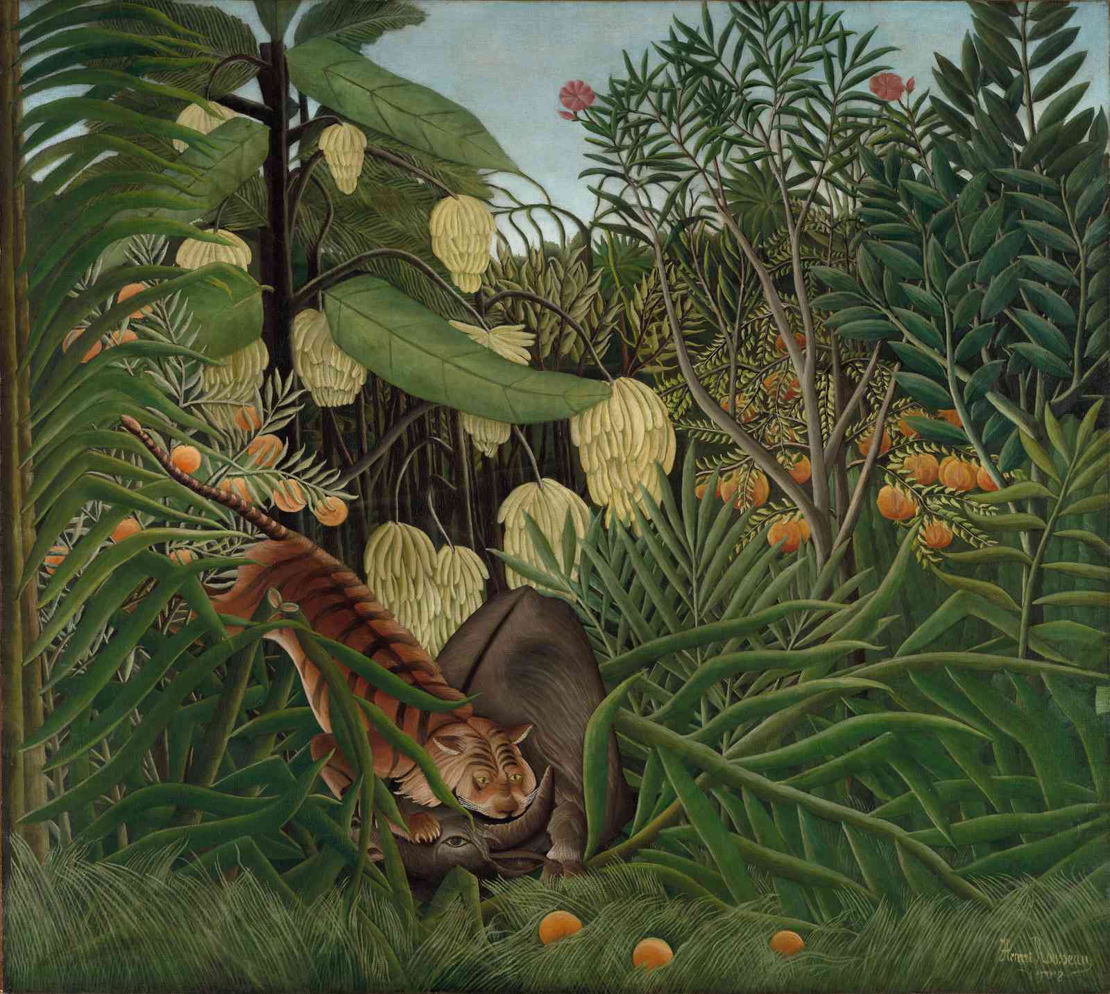 Tiger in a Tropical Storm Wall Art