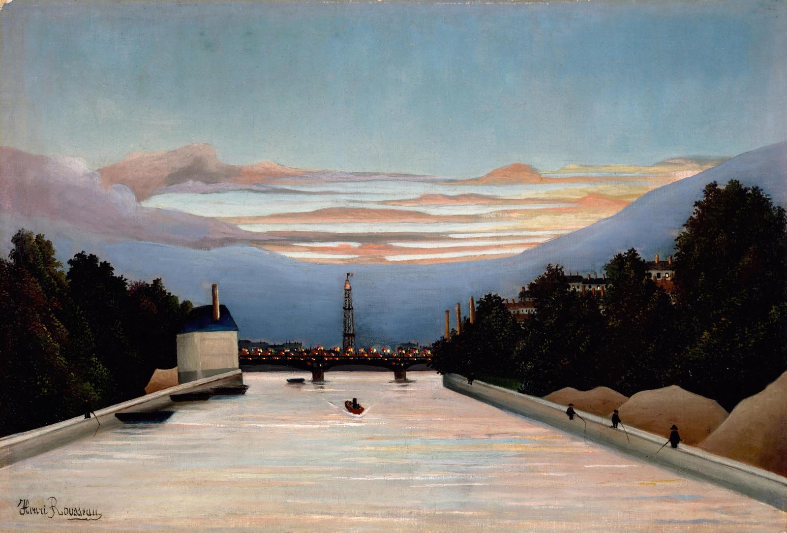 Parisian Sunset River View Wall Art