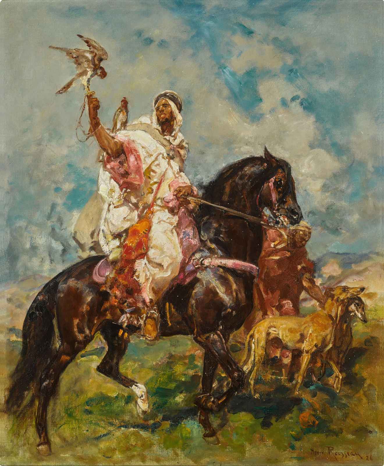 Arab Falconry Horseman Wall Art - Exotic Home Decor