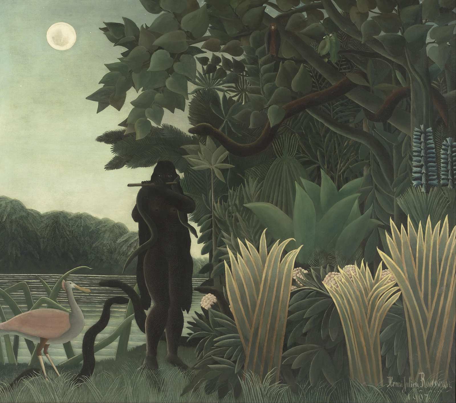 Enchanting Jungle Serpent Charmer Wall Art