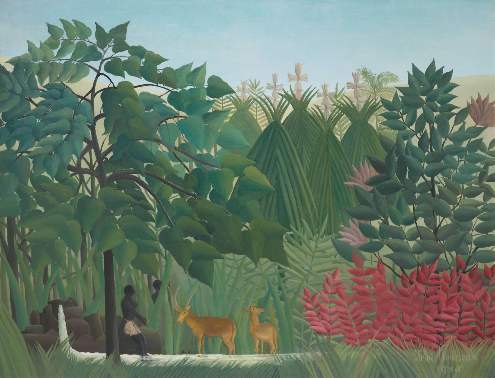 Serene Jungle Scene with Antelopes Wall Art
