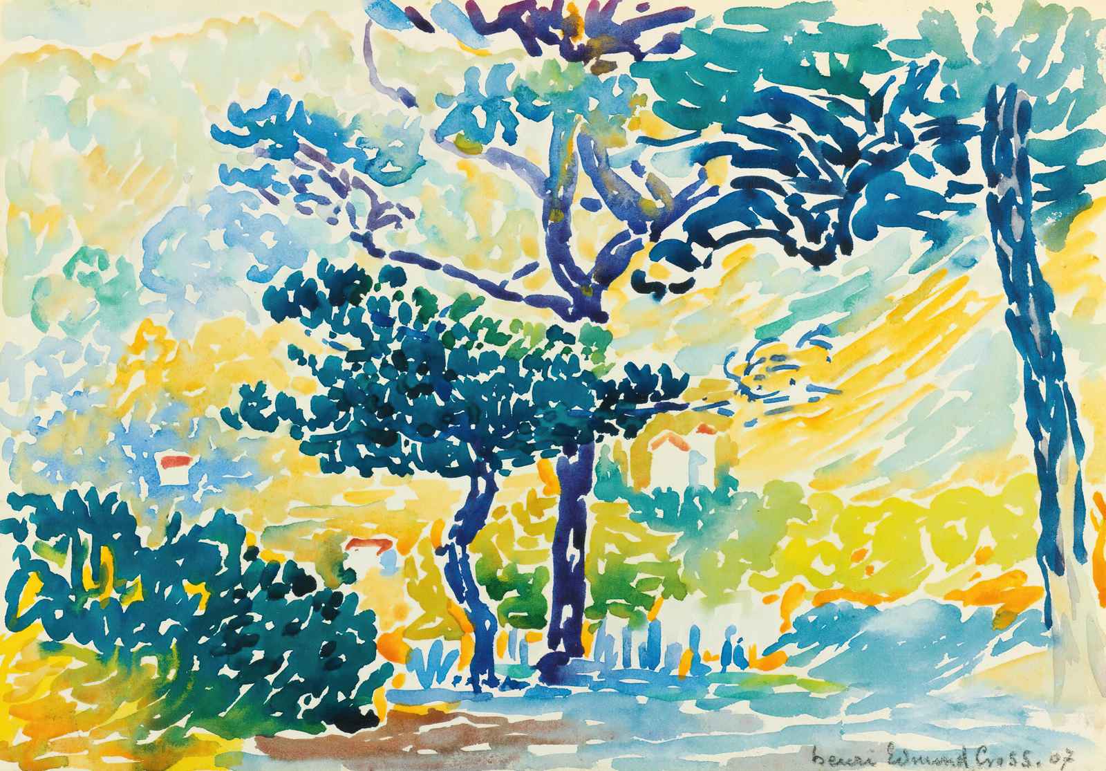 Vibrant Nature Landscape Watercolor Wall Art