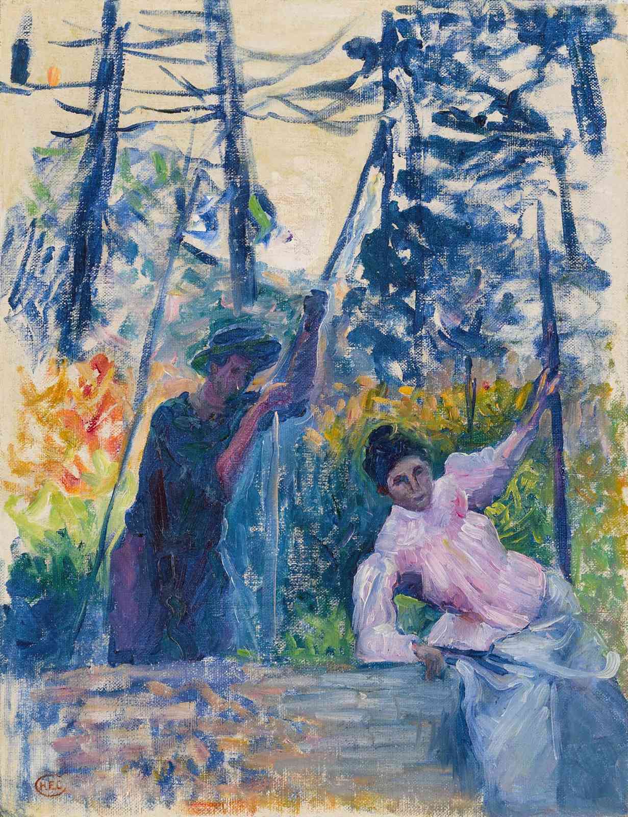 Impressionist Garden Scene Wall Art