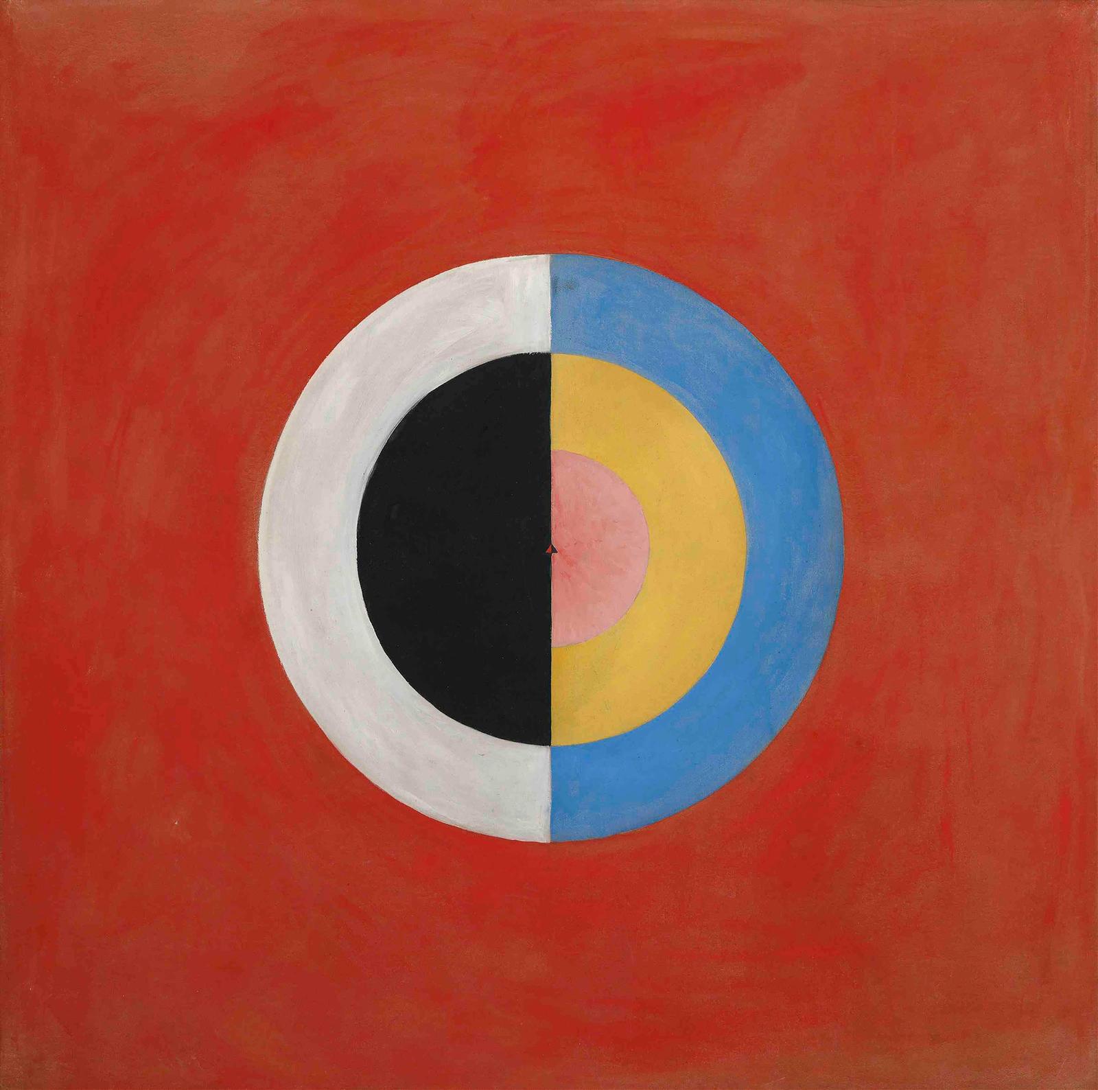 Abstract Circles Red Modern Art Wall Art