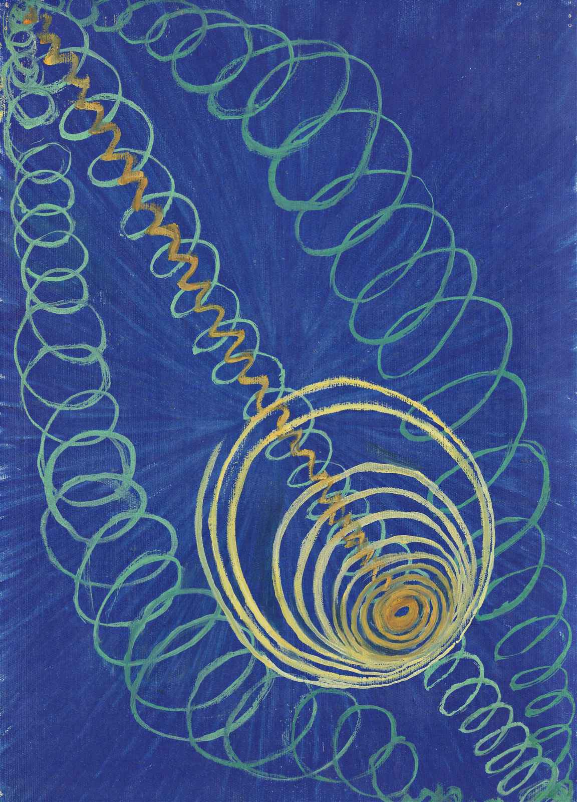 Vibrant Swirls Blue & Gold Wall Art