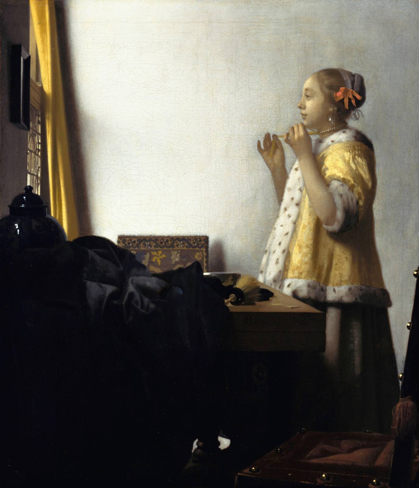 Vermeer Woman Playing Flute Wall Art