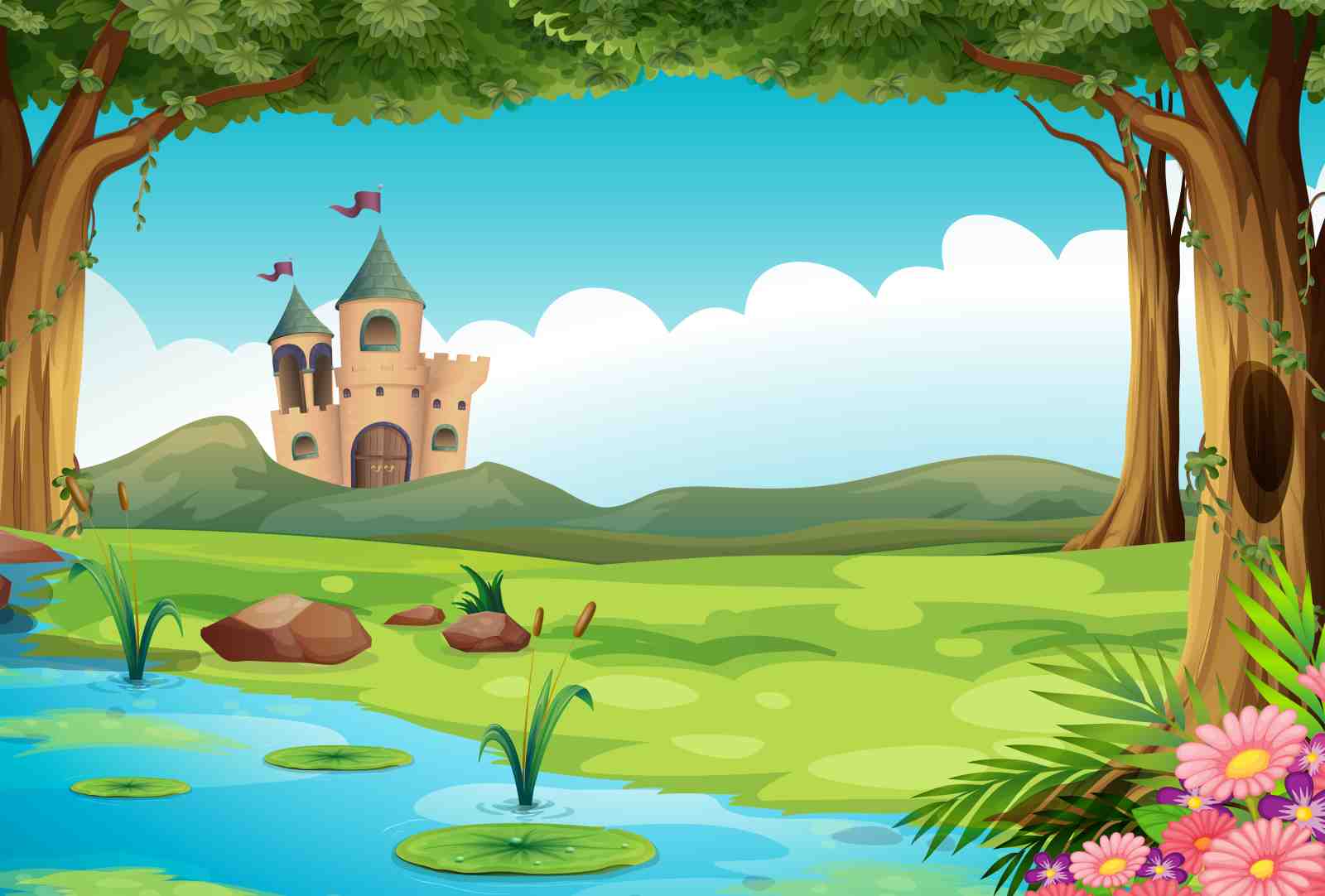 Enchanting Castle Landscape Wall Art