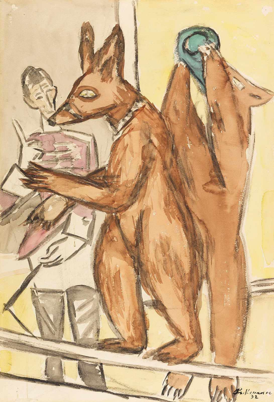Whimsical Fox & Friends Watercolor Wall Art