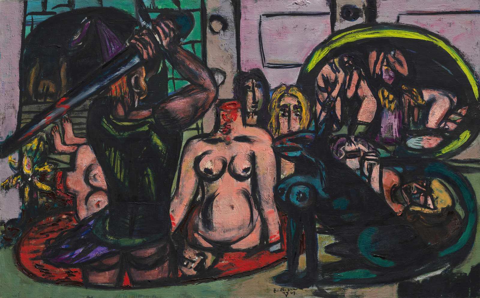 Expressive Figures & Sword Wall Art