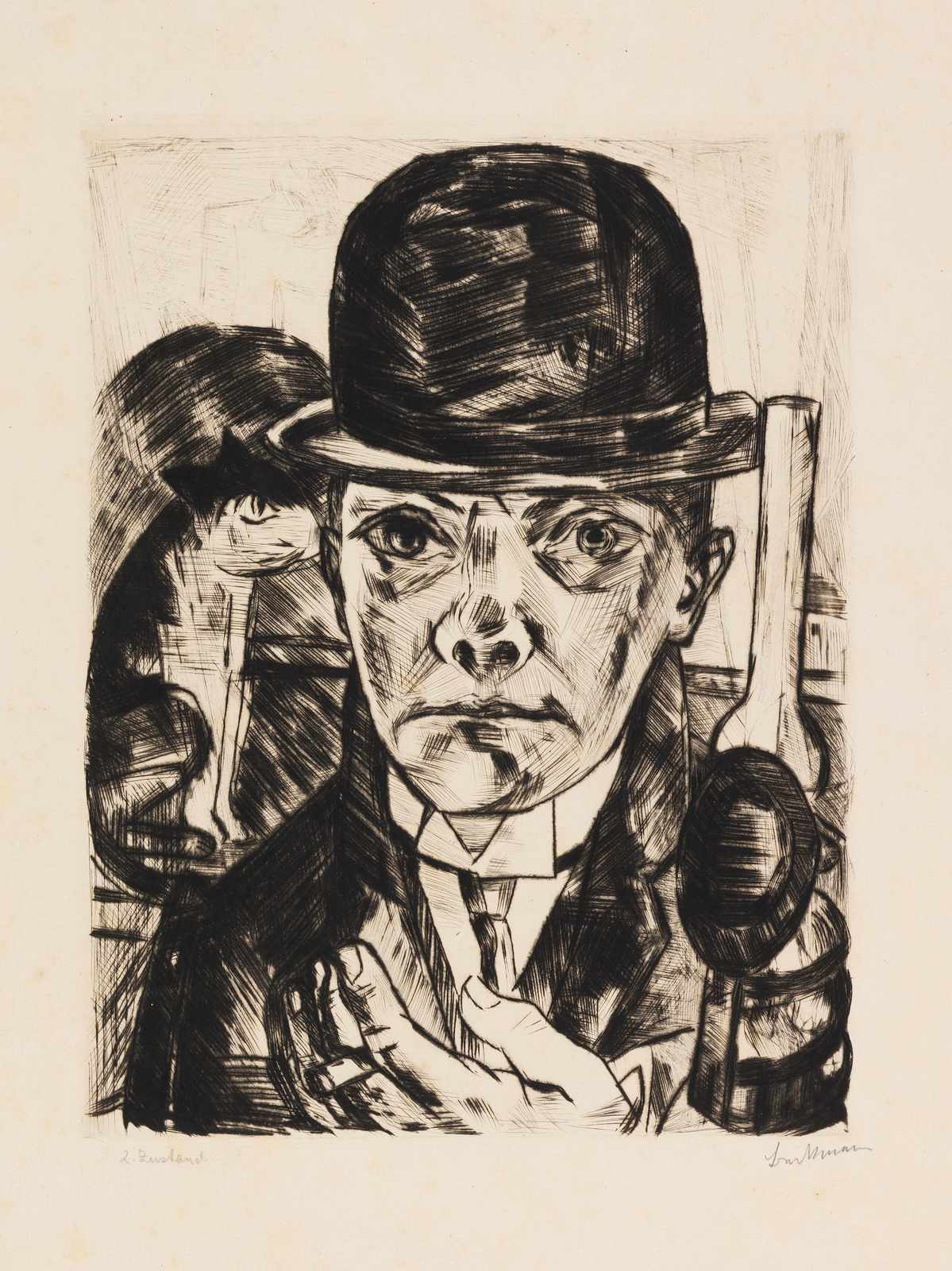 Intense Portrait in Bowler Hat Wall Art