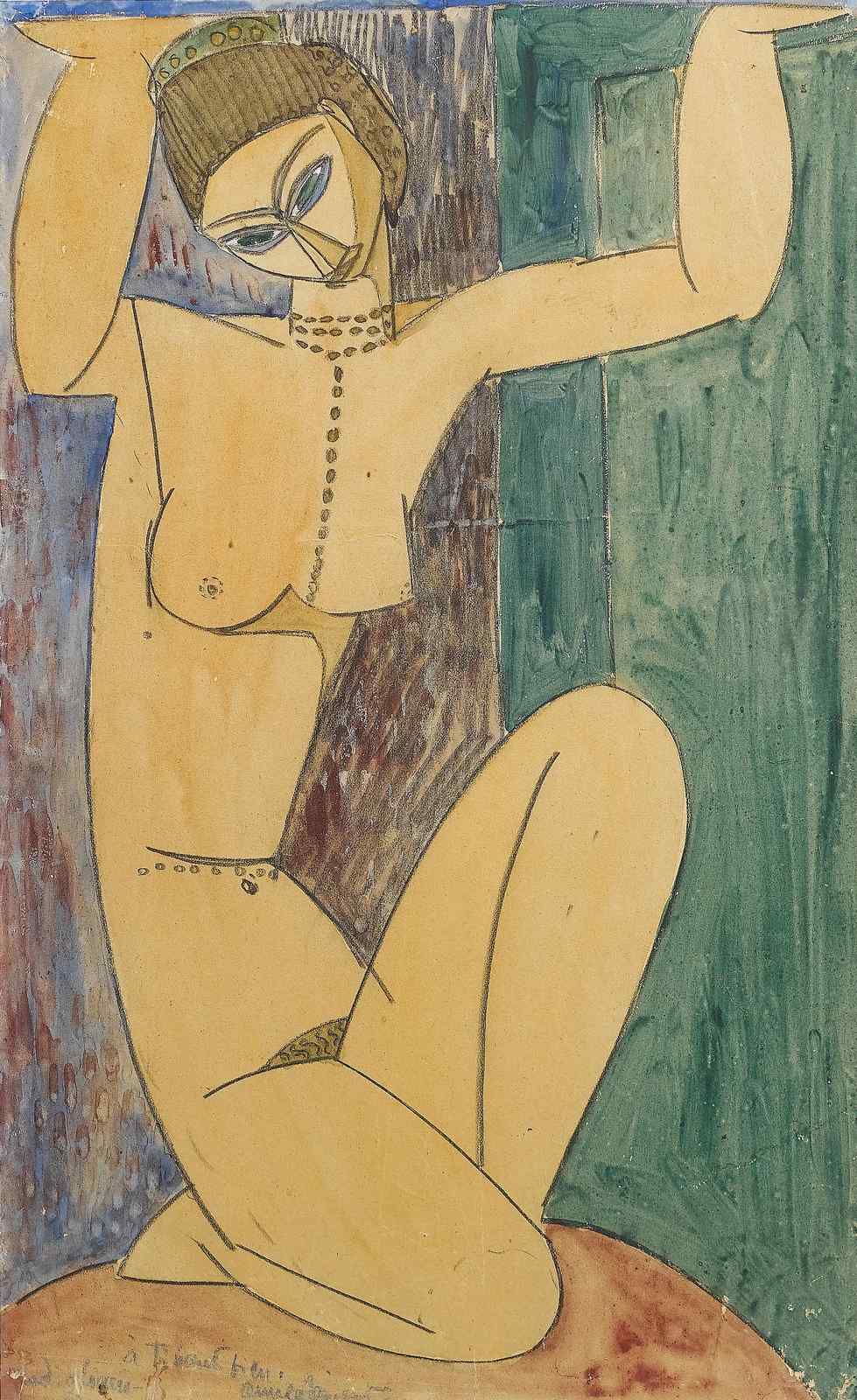 Cubist Nude Woman Pose Wall Art