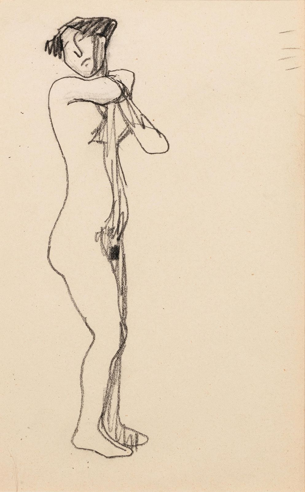 Figurative Sketch Nude Charcoal Wall Art