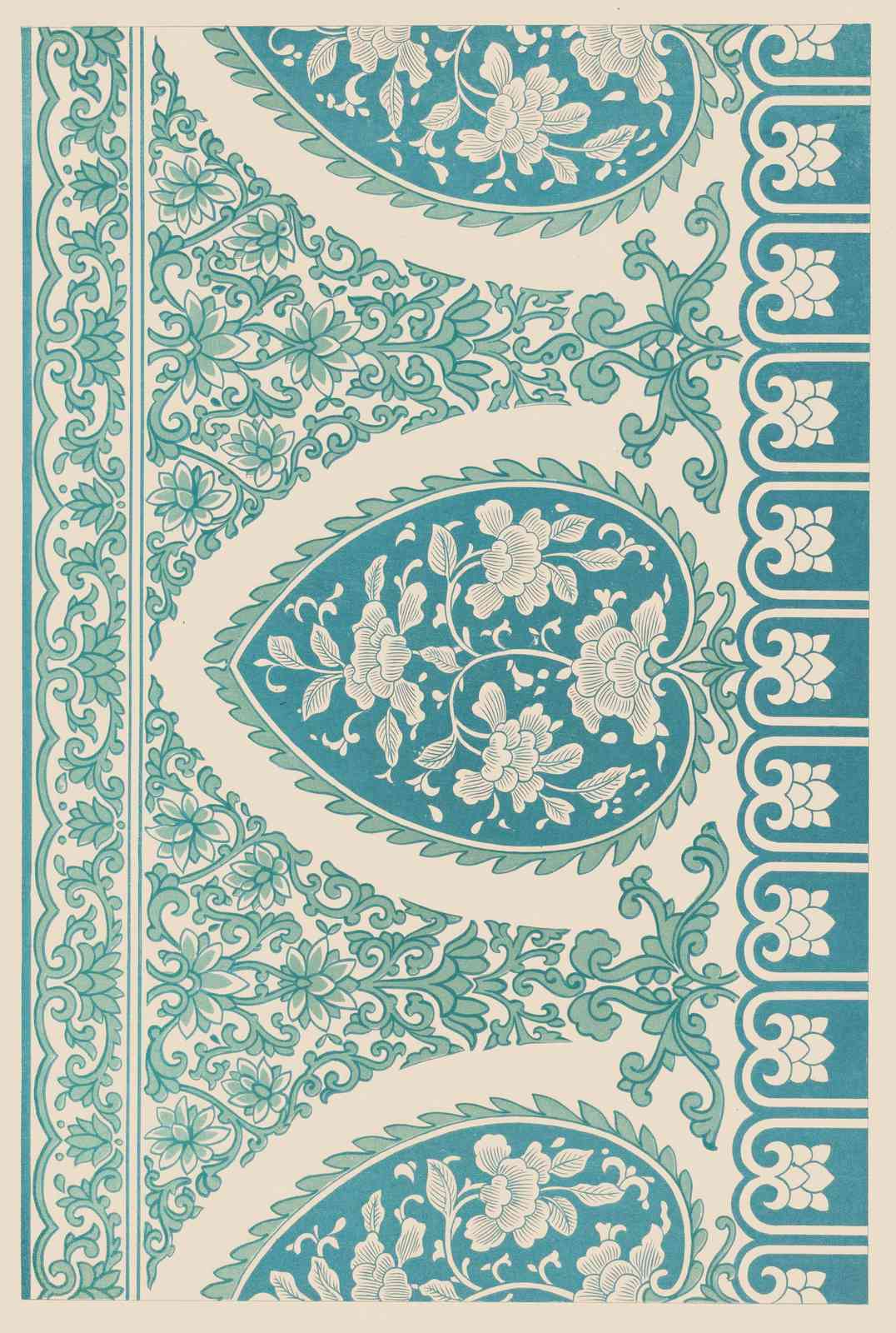 Teal Floral Paisley Art Wall Art