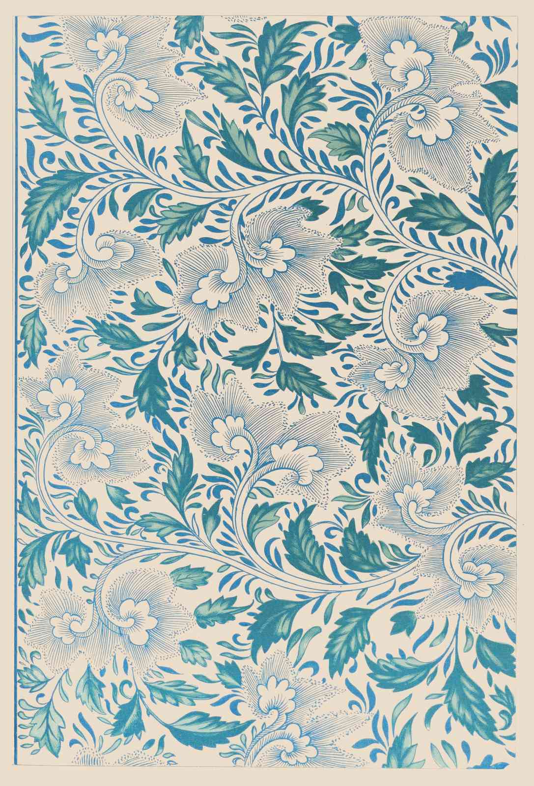 Vintage Floral Blue Botanical Wall Art