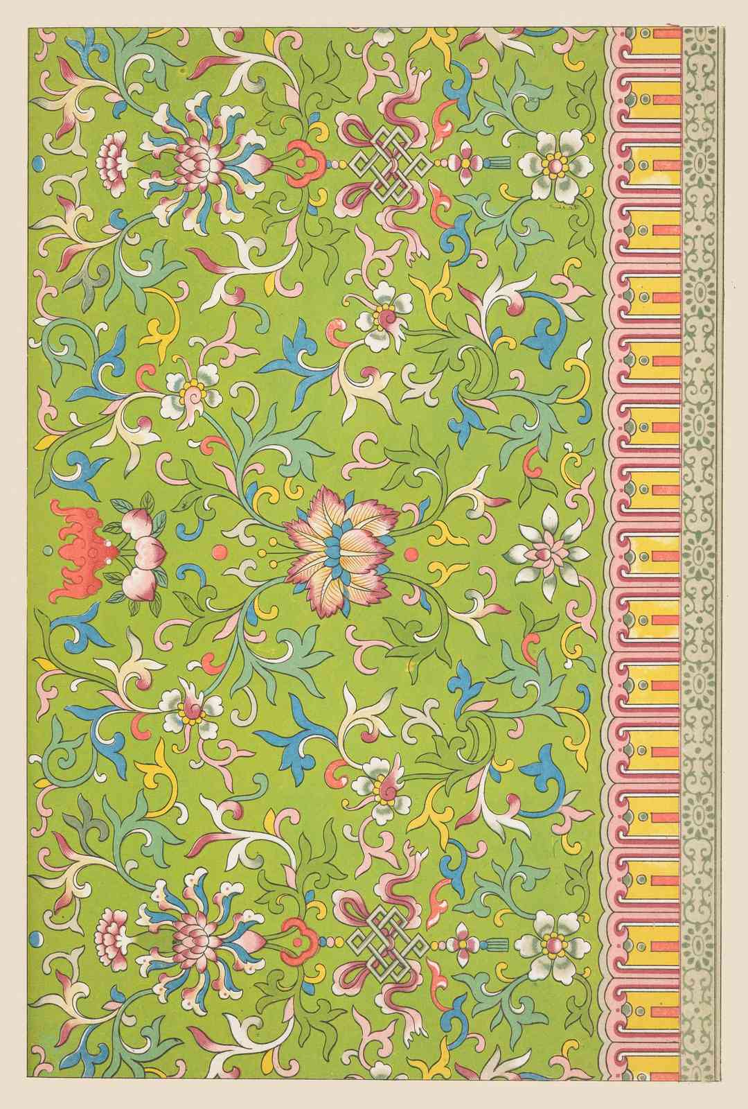 Lush Green Floral Vintage Wallpaper Wall Art