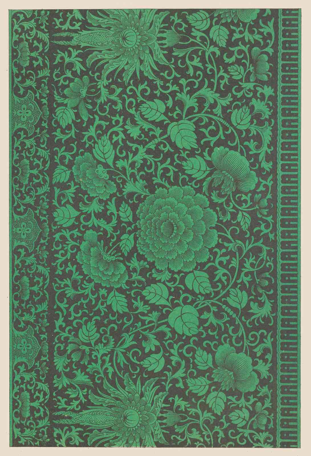 Emerald Chinoiserie Floral Art Wall Art