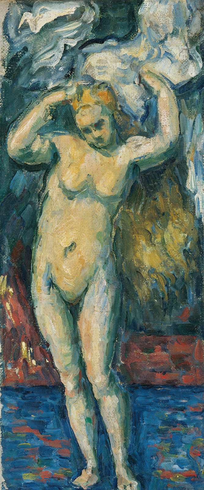 Nude Woman Bathing Wall Art - Fine Art Wall Art