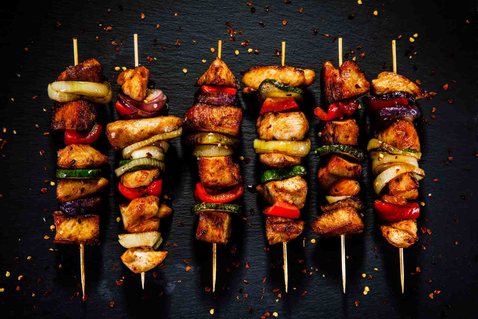 Delicious Chicken Skewers Meal Wall Art