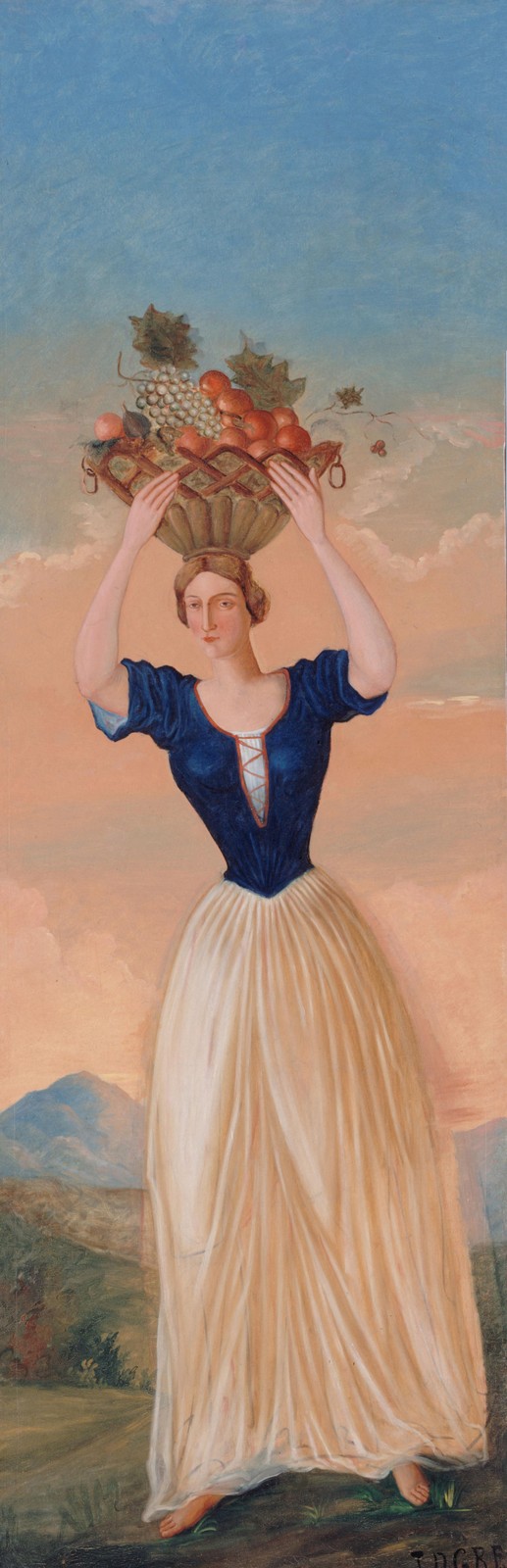 Fruit Carrier Woman Vintage Wall Art