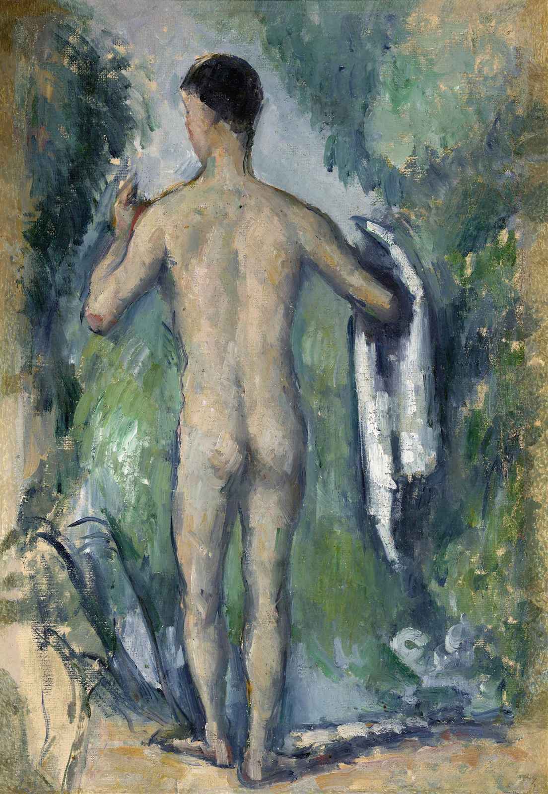 Nude Man in Forest Impressionist Wall Art