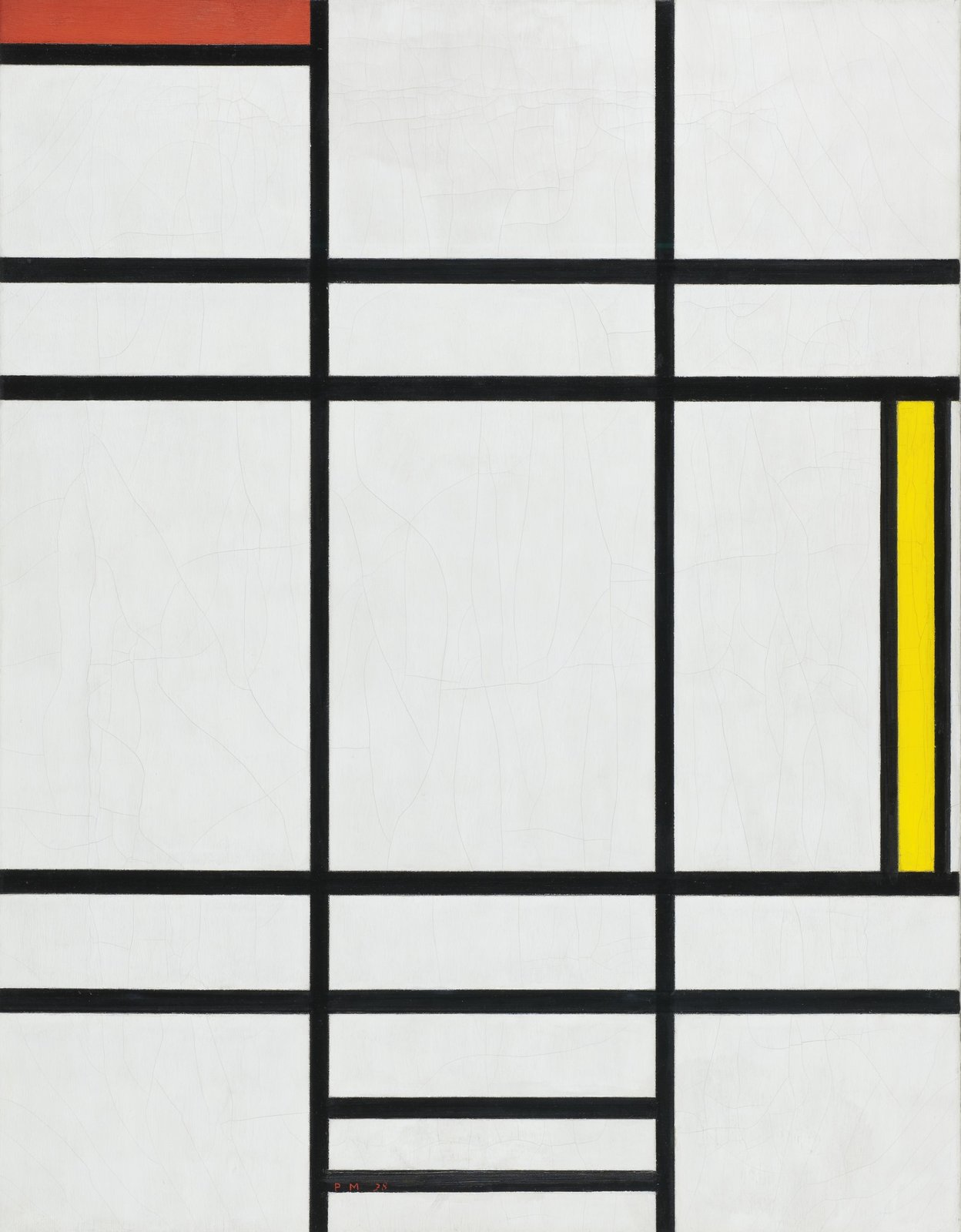 Red Yellow Composition Wall Art