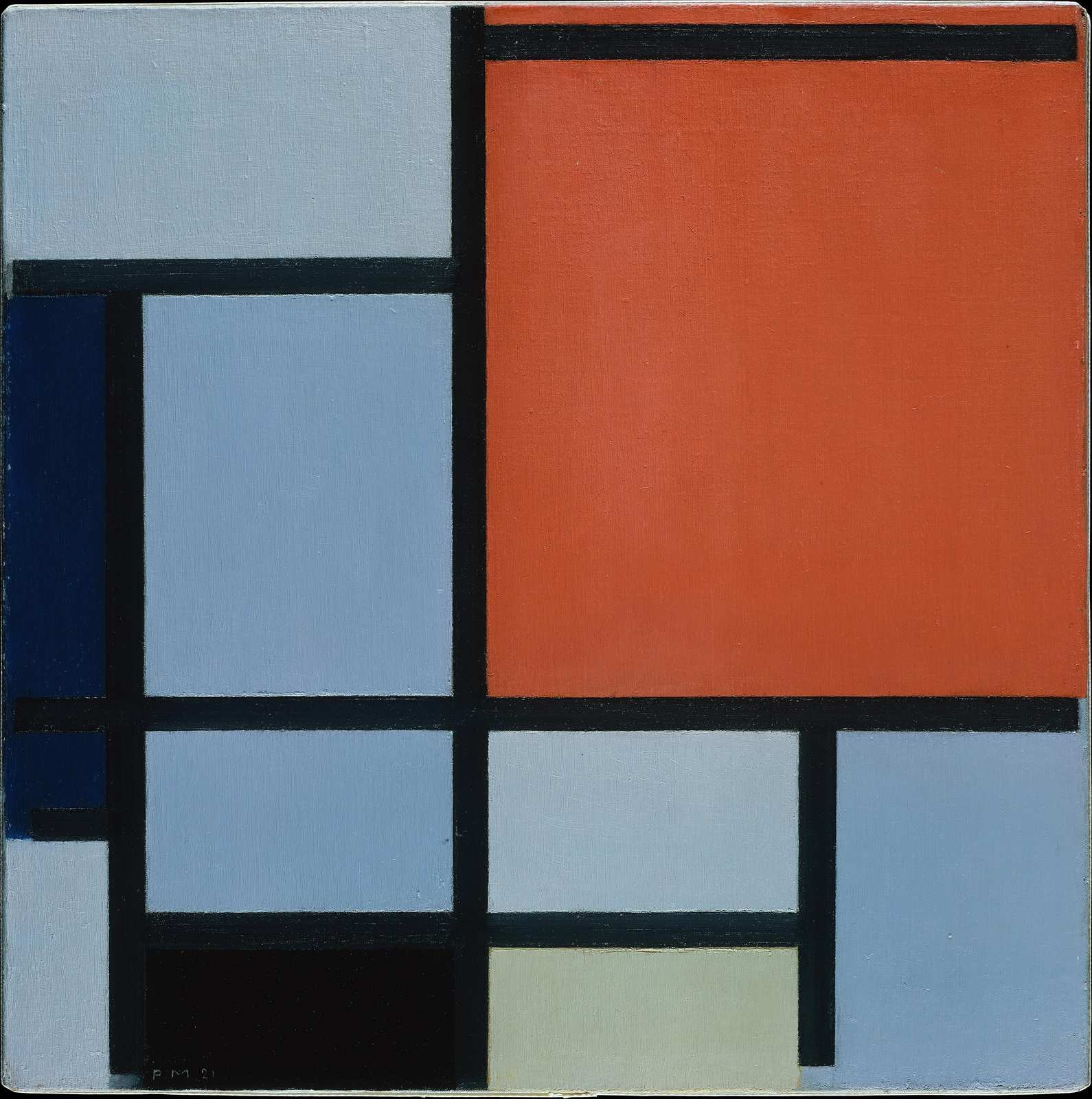 Abstract Geometric Red Blue Wall Art