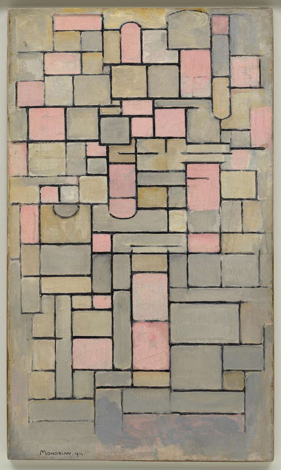 Geometric Harmony Pink & Gray Abstract Wall Art