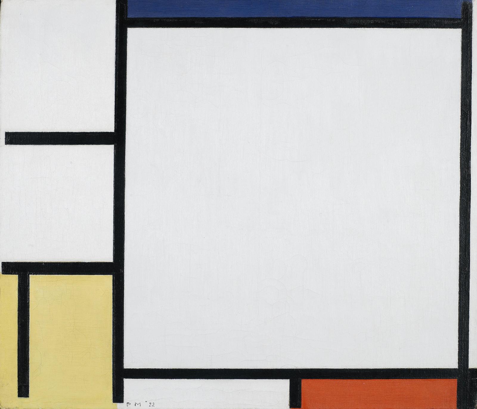 Geometric Abstract Blue Yellow Red Wall Art