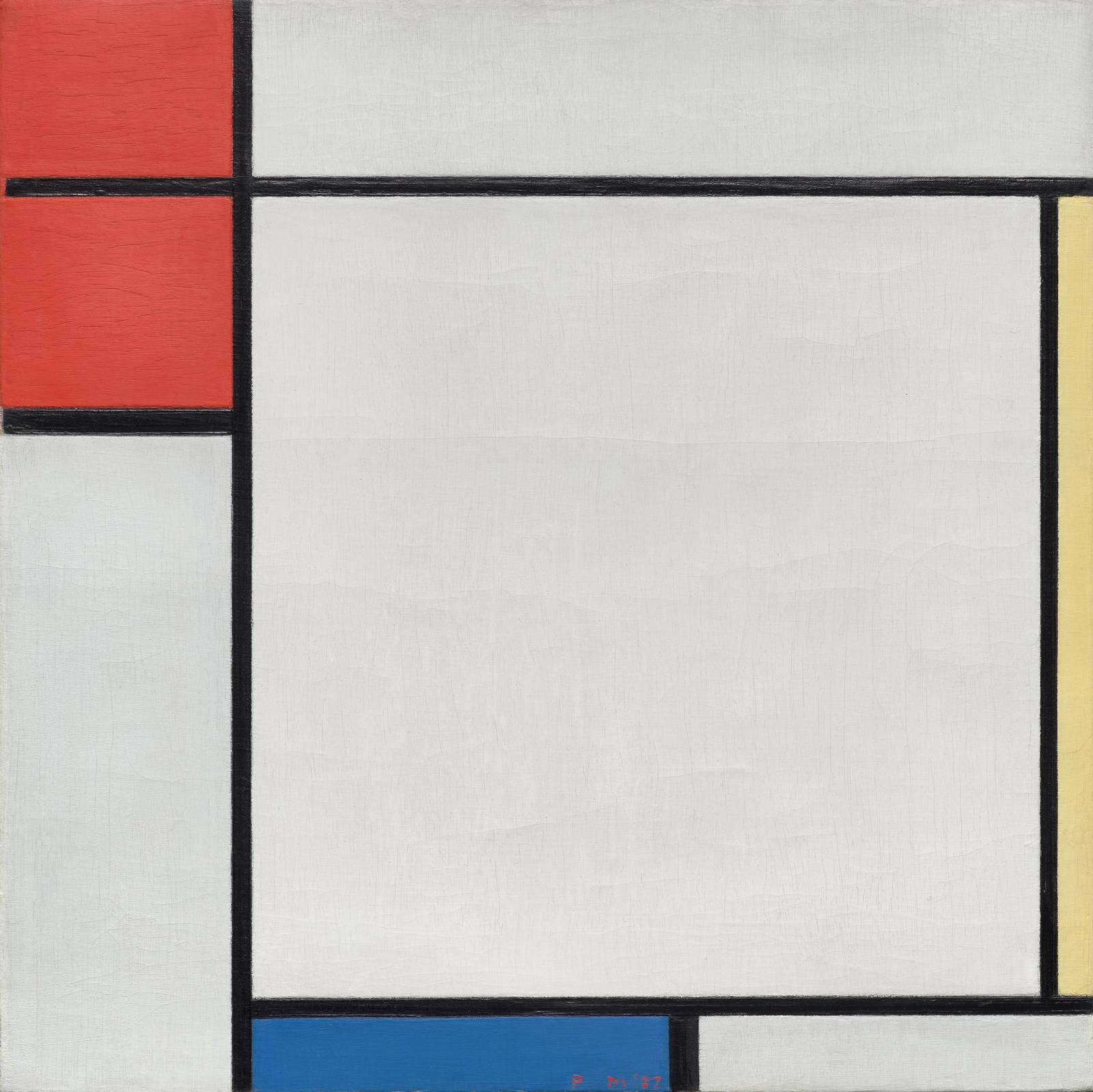 Modern Abstract Red Blue Yellow Wall Art