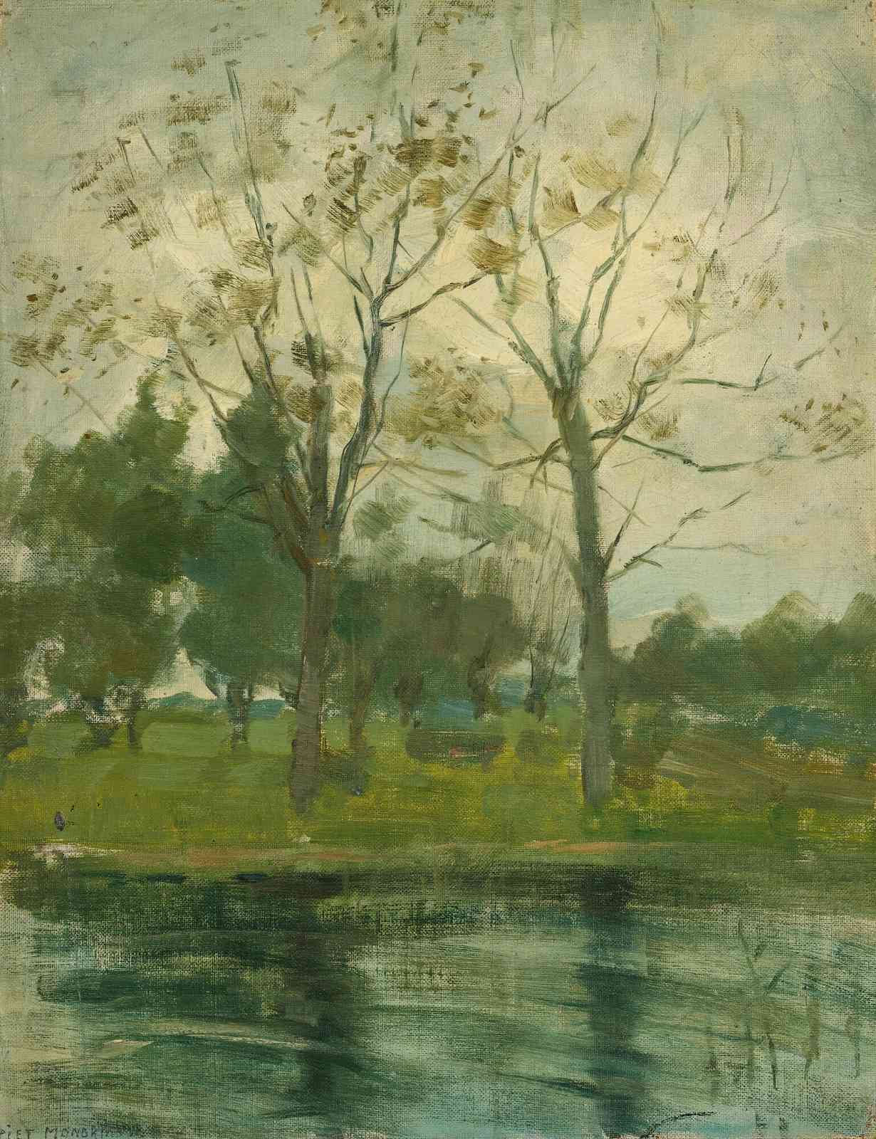 Tranquil Riverside Trees Wall Art