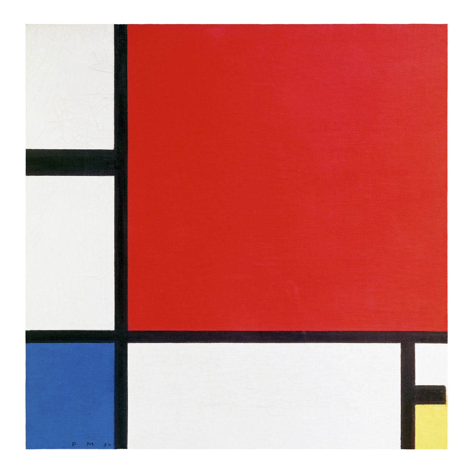 Abstract Red Blue Yellow Grid Wall Art